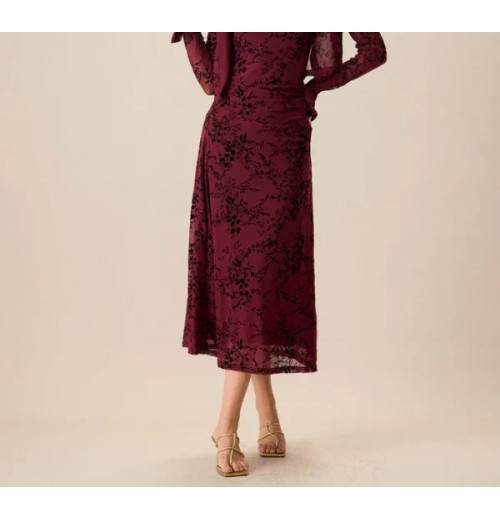 Women’s Red Floral Bodycon Slip Midi Dress Women’s Red Floral Bodycon Slip Midi Dress